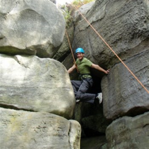 student on rocks student on rocks